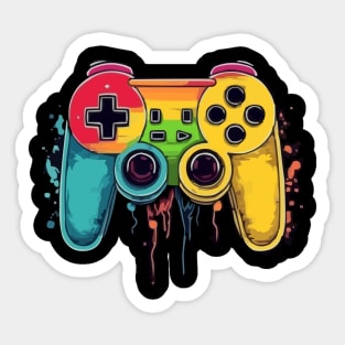 Retro Rainbow Video Game Console Controller for Gamer Sticker